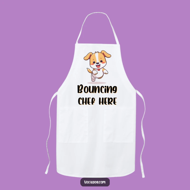 Funny Bouncing Dog Apron: Kitchen Fun, Carefree Design, Practical Humorous Gift