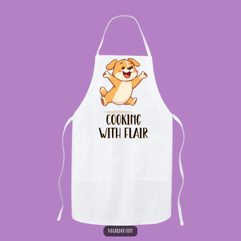 Funny Leaping Dog Apron: Cook Up Fun with a Hilarious Canine Helper