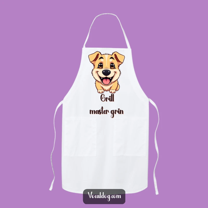 Funny Dog Goofy Grin Apron: Cook with Canine Charm