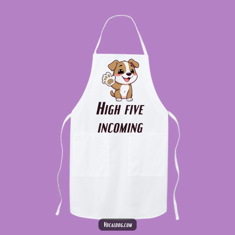 Funny Dog Offering Paw Apron: Cook Up Laughs in the Kitchen