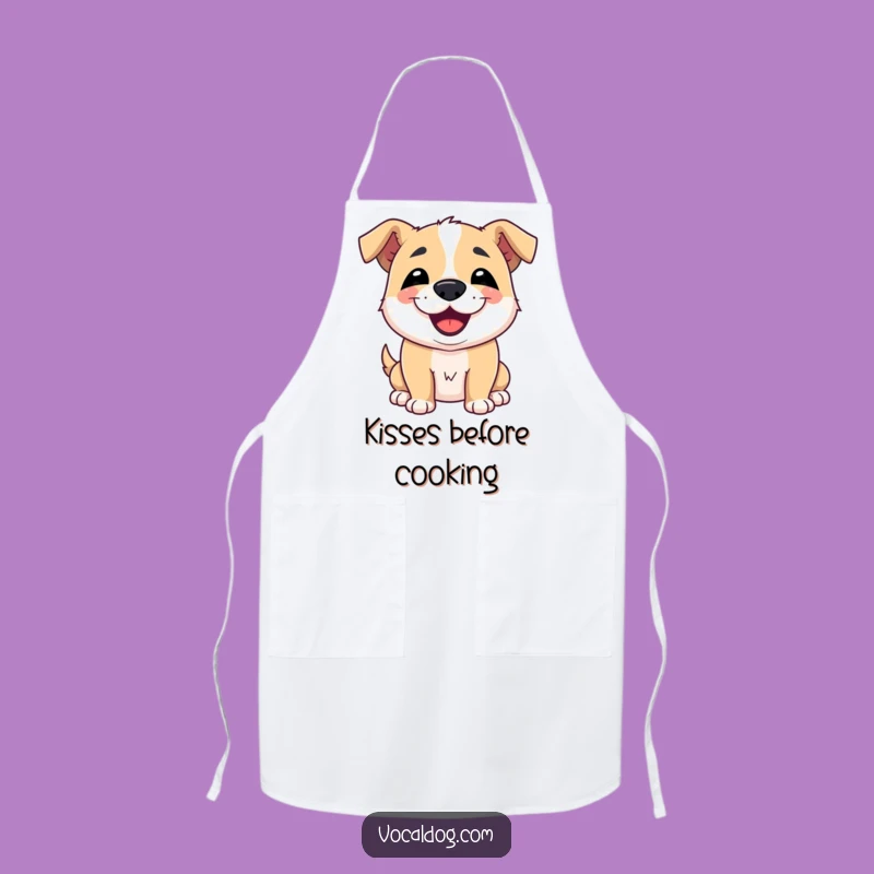 Funny Dog Kiss Apron: Cook with Slobbery Charm and Canine Cheer