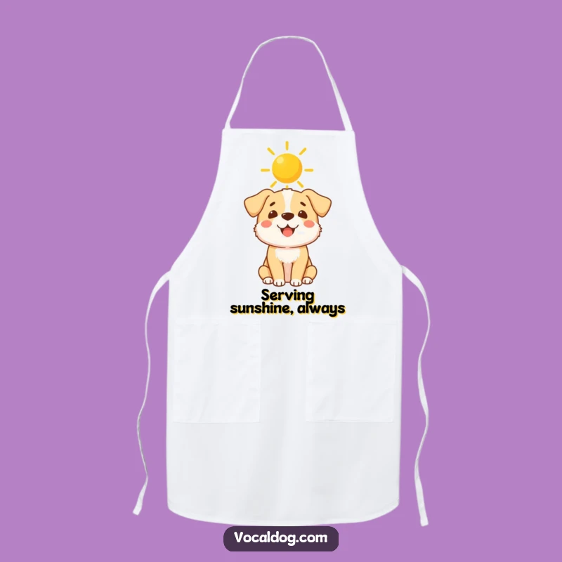 Funny Sunshine Halo Dog Apron - Cook Up Smiles in Divine Style!