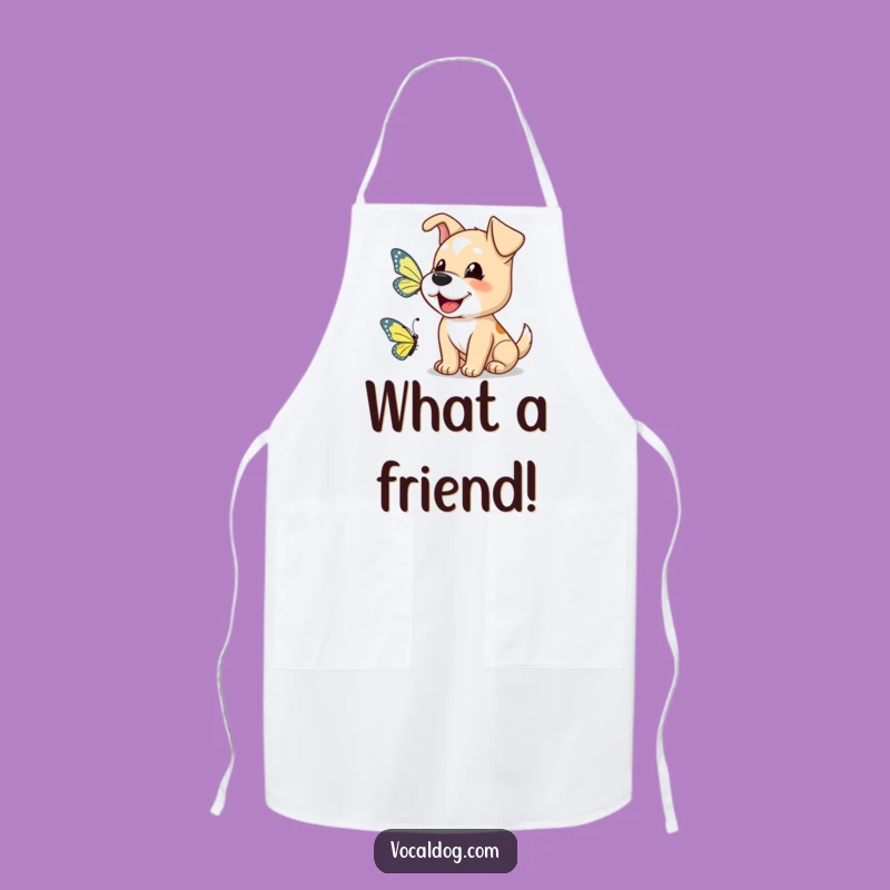 Funny Dog Butterfly Bark Apron: Cook with Cheerful Greetings!