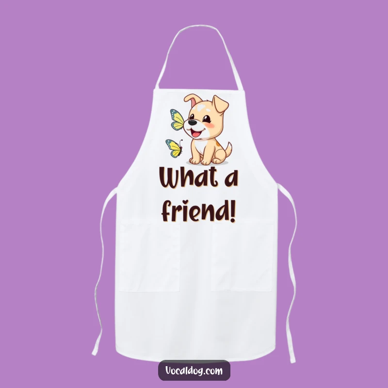 Funny Dog Butterfly Bark Apron: Cook with Cheerful Greetings!