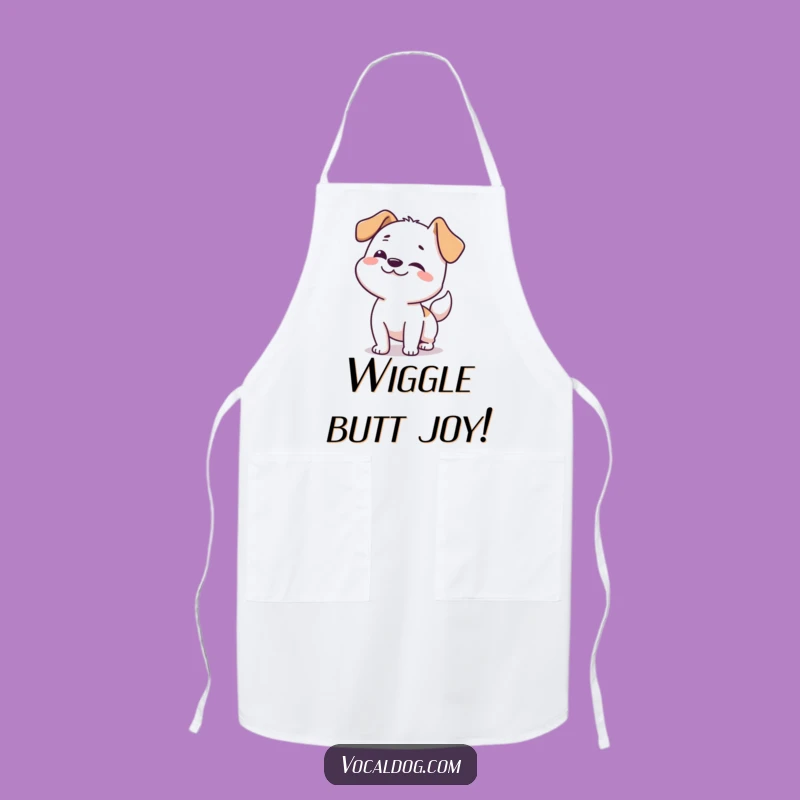 Funny Dog Happy Wiggle Apron: Cook with Enthusiasm!