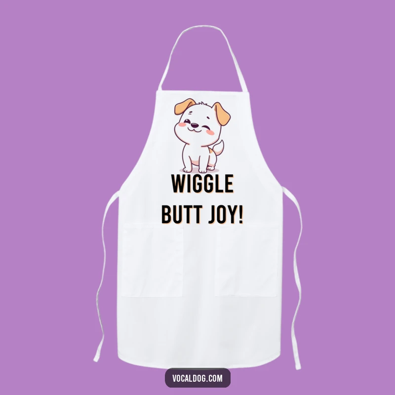 Funny Dog Happy Wiggle Apron: Cook with Enthusiasm!