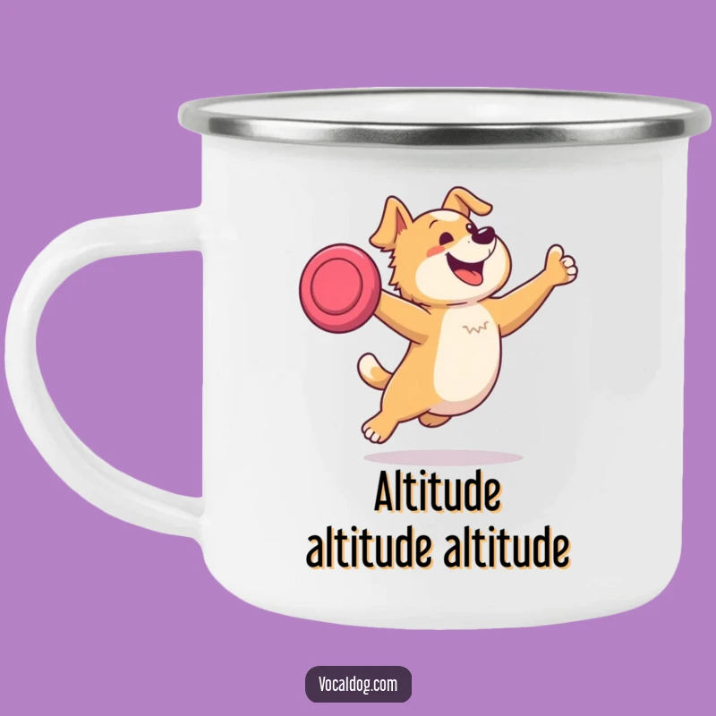 Funny Dog Frisbee Camping Mug: Trail Adventures with a Pup’s Perfect Gift
