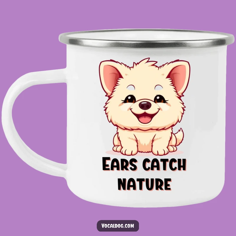 Funny Big Ears Dog Camping Mug: Joyful Adventures - Outdoor Gift