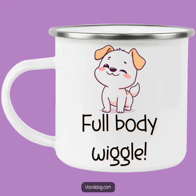 Adventure Wiggle Funny Dog Camping Mug: Outdoor Excitement!