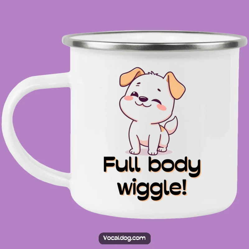 Adventure Wiggle Funny Dog Camping Mug: Outdoor Excitement!