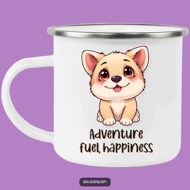 Funny Dog Camping Mug: Adoring Eyes Happiness, Outdoor Adventure Gift