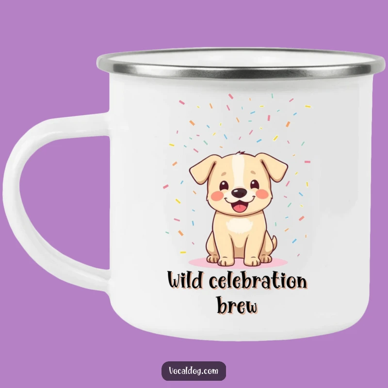 Funny Dog Confetti Camping Mug: Your Trail Buddy for Festive Sips!
