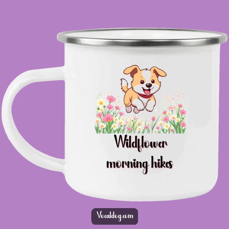 Funny Dog Flowers Camping Mug: Your Joyful Trail Companion