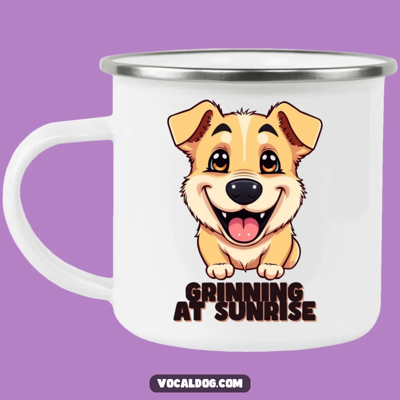 Funny Dog Goofy Grin Camping Mug: Your Adventure Buddy