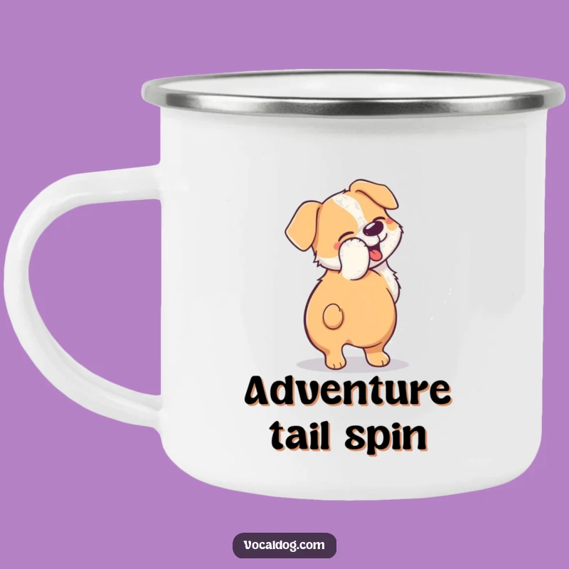 Funny Dog Tail Blur Camping Mug - Adventure with Happy Vibes!