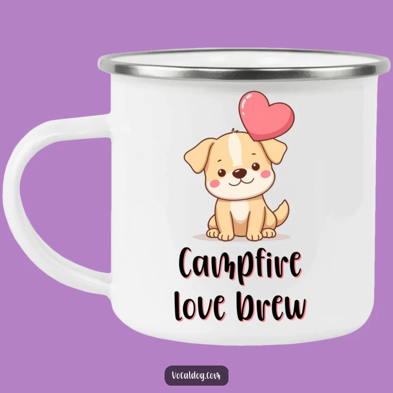Funny Heart Dog Camping Mug: Your Trail Buddy for Loving Sips!