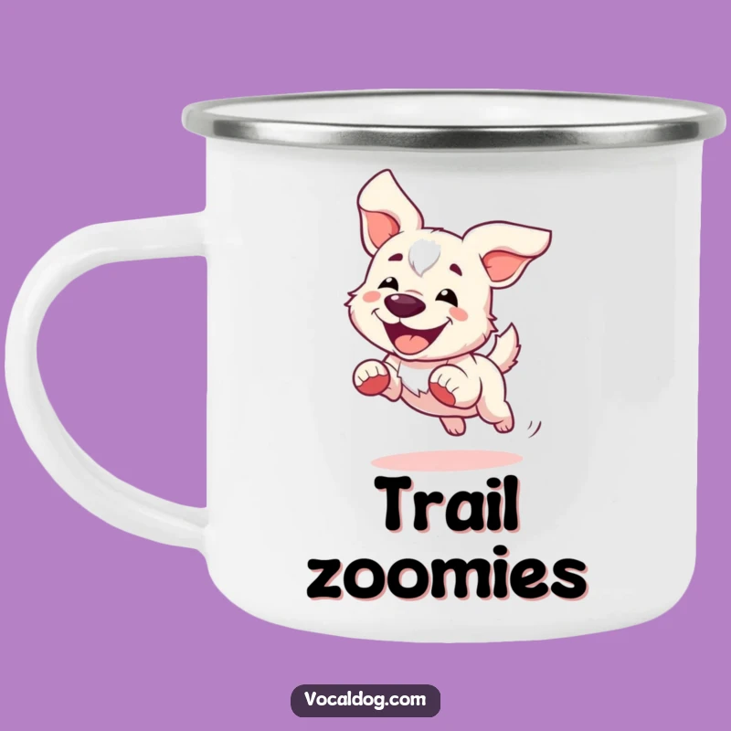 Funny Running Dog Camping Mug: Enjoy Your Brew with this Windswept Canine Gift