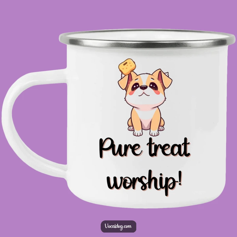 Adventure Treat Pursuit Funny Dog Camping Mug: Outdoor Focus!