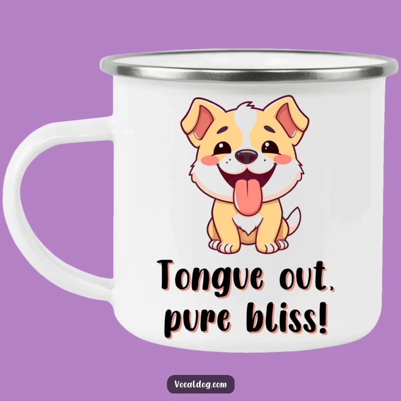 Happy Campers Funny Dog Happy Tongue Mug: Outdoor Joy!