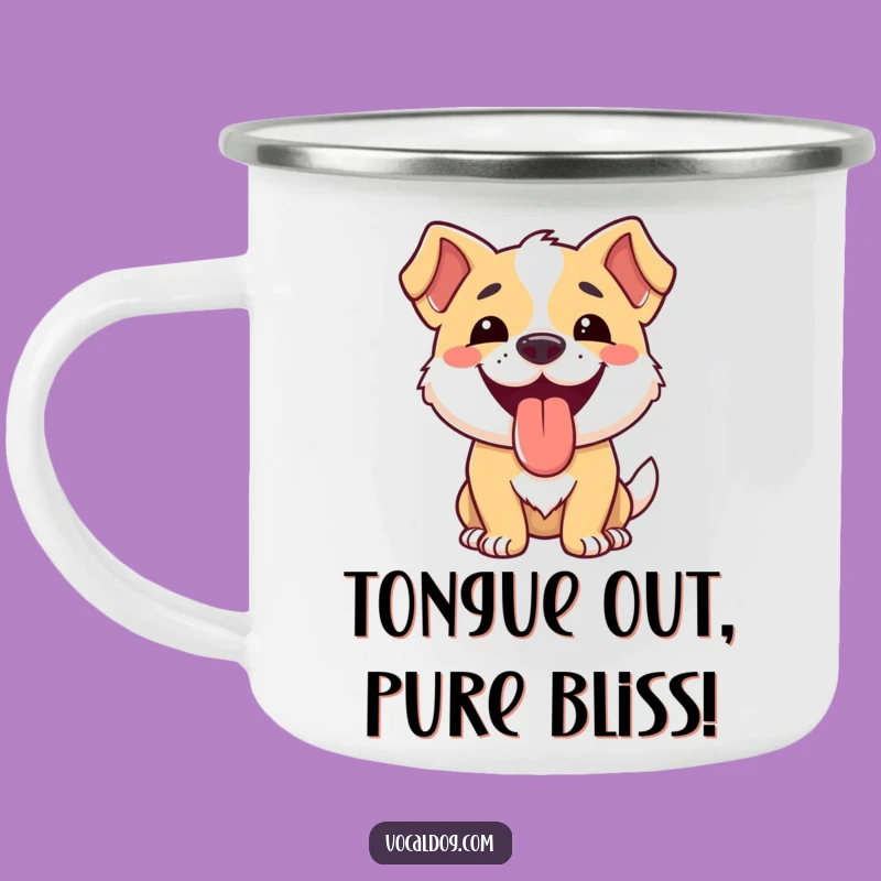 Happy Campers Funny Dog Happy Tongue Mug: Outdoor Joy!
