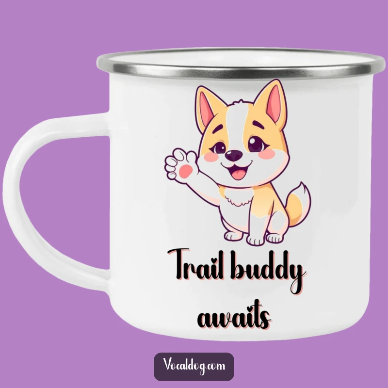 Funny Friendly Dog Camping Mug - Happy Dog's Paw, Outdoor Welcome, Adventure Gift