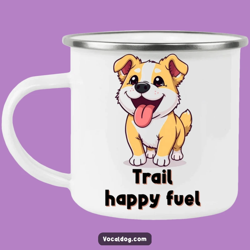 Funny Dog Run Camping Mug: Adventure with Ecstatic Pup Joy and Durability