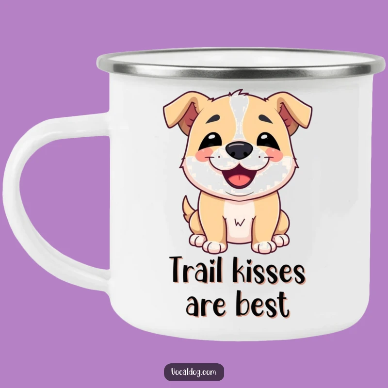 Funny Dog Kiss Camping Mug: Adventure Fueled by Slobbery Canine Love
