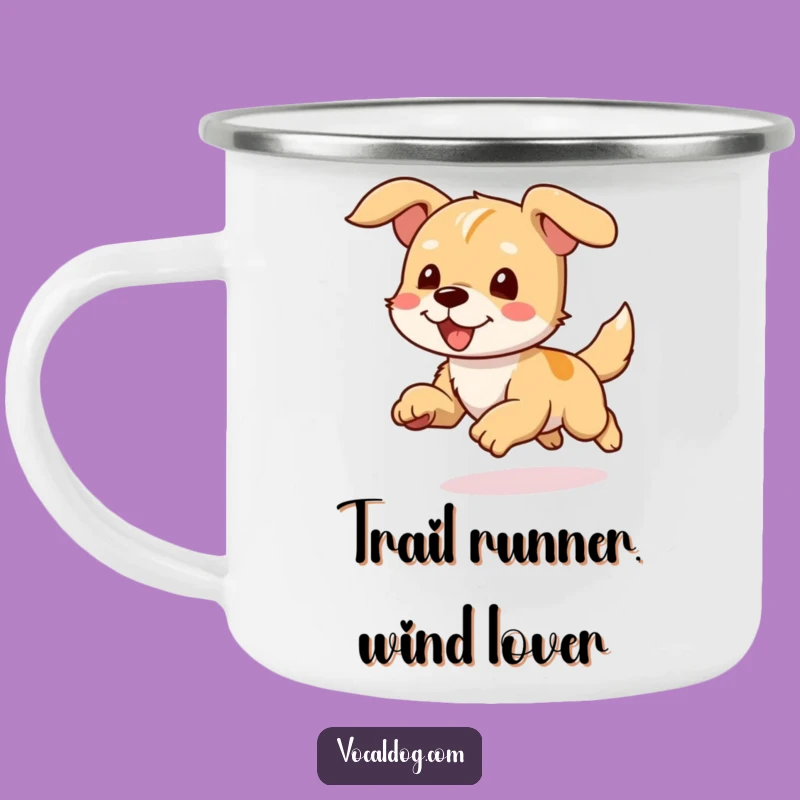 Funny Joyful Dog Running Camping Mug: Fuel Your Adventures with Laughter!