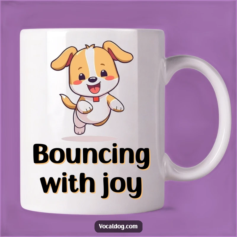 Funny Bouncing Dog Mug: Carefree Joy Design for Dog Lovers, a Perfect Humorous Gift