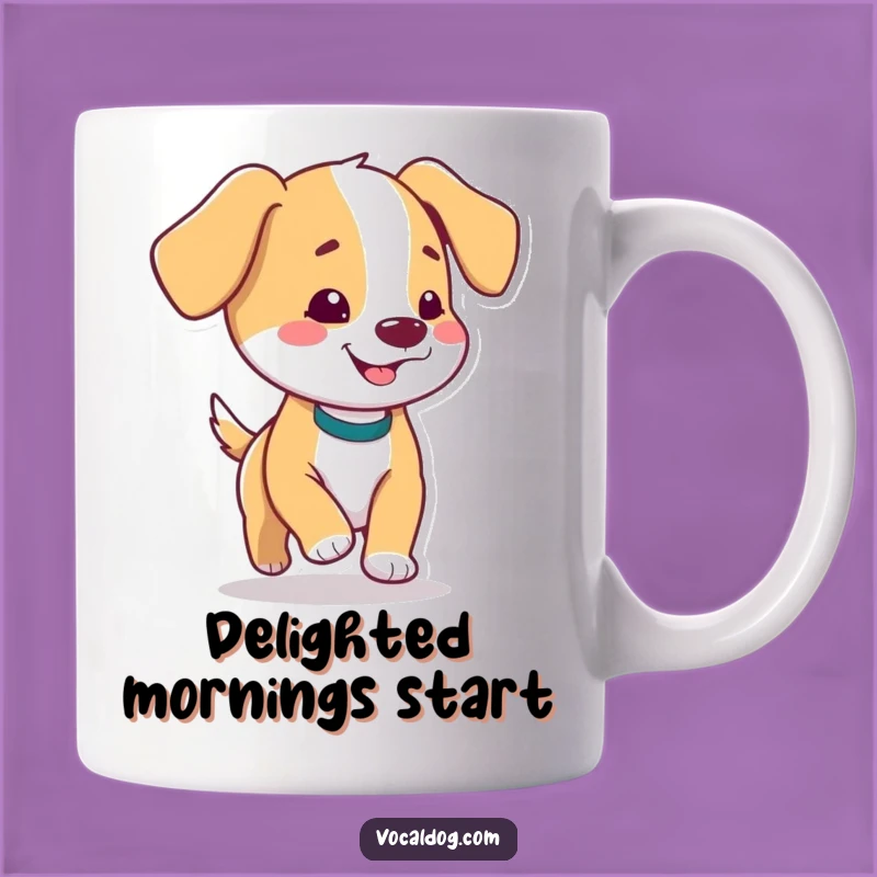 Funny Floppy Ear Dog Mug: Prancing Delight Character, Perfect Funny Gift