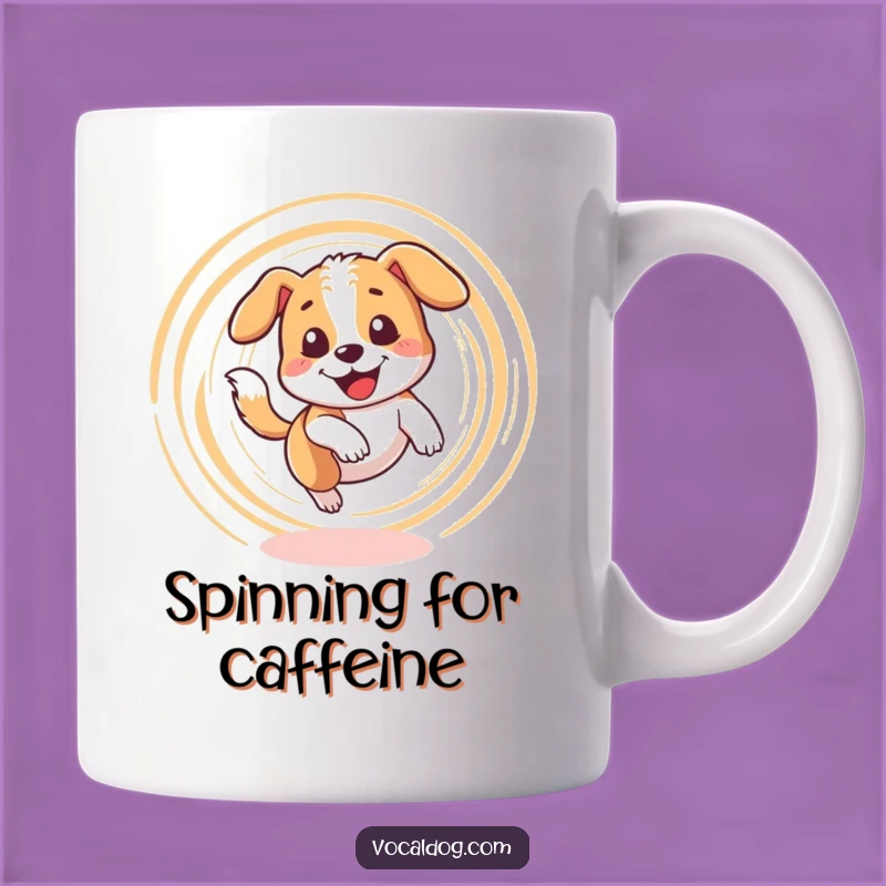 Funny Dizzy Dog Mug: Tail Chasing Fun, Hilarious Gift Idea