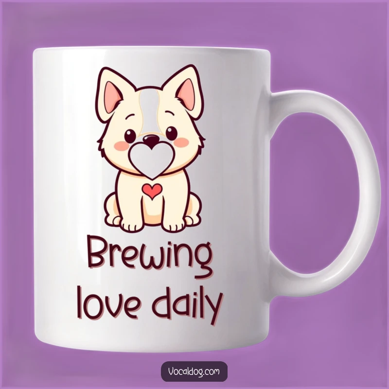 Funny Dog Heart Outline Mug - A Heartfelt & Hilarious Pet Gift