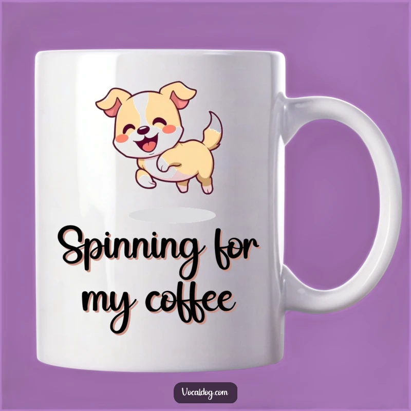 Funny Dog Tail Chase Mug: Hilarious Pup Antics Gift for Endless Fun