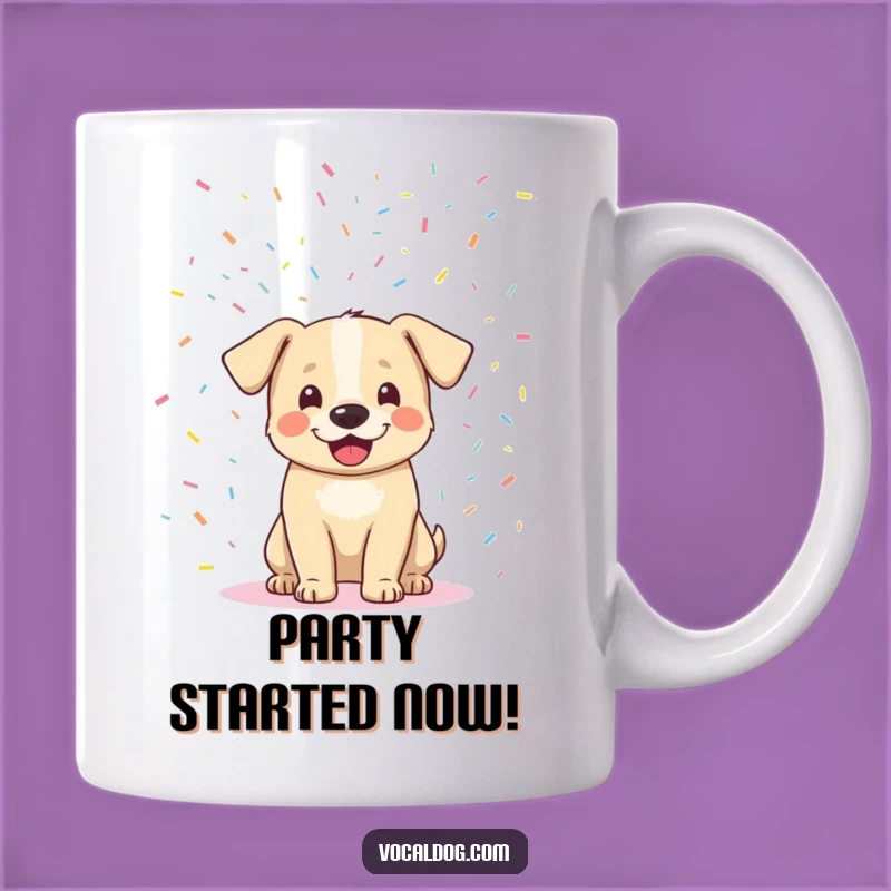 Funny Ecstatic Dog Confetti Mug: The Ultimate Funny Gift for Party Lovers!