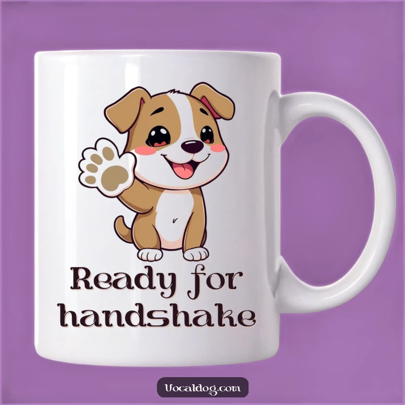 Funny Dog Offering Paw Mug: A Happy Canine Friend's Funny Gift Idea