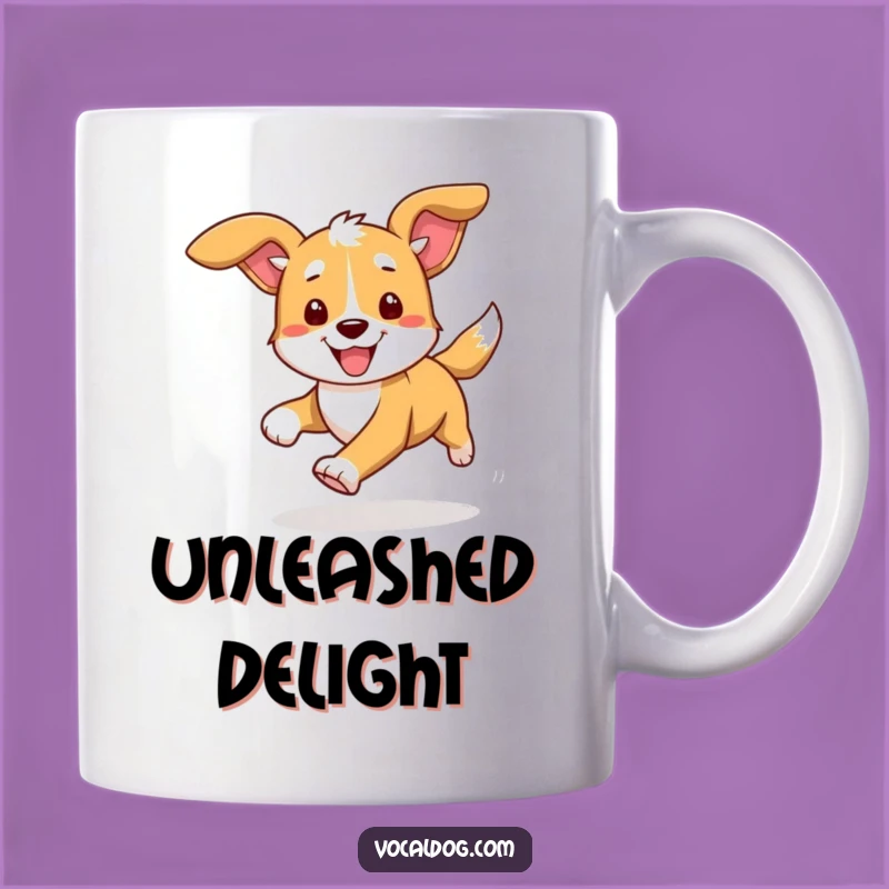 Funny Dog Running Mug: Joyful Ears Flapping Pet's Funny Gift Idea