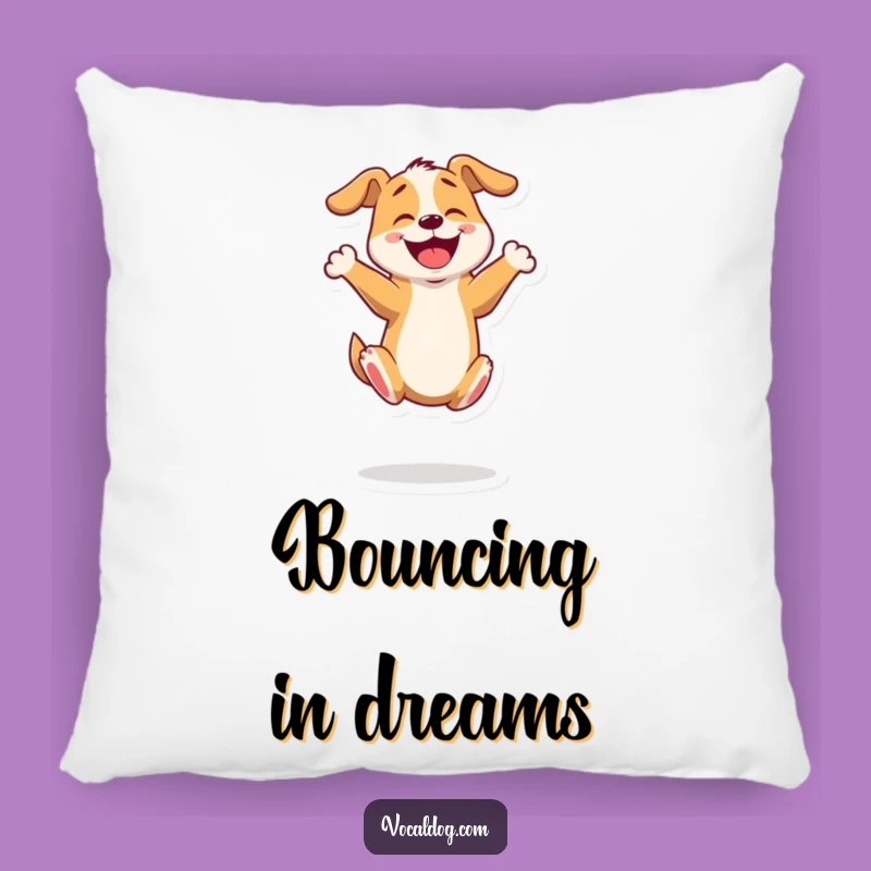 Funny Energetic Dog Pillow: Bouncing Pup Cushion, Cozy Gift