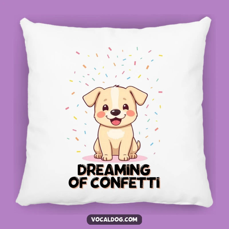 Funny Dog Confetti Pillow: Add Festive Comfort with this Funny Cushion!