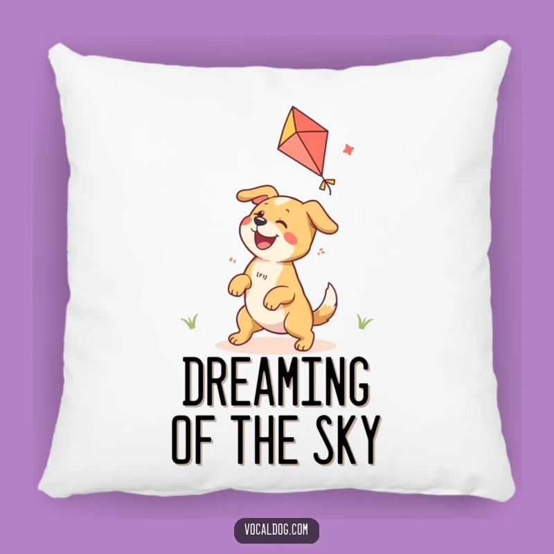 Funny Ecstatic Dog Kite Flying Pillow: Snuggle Up with This Hilarious Canine Friend!