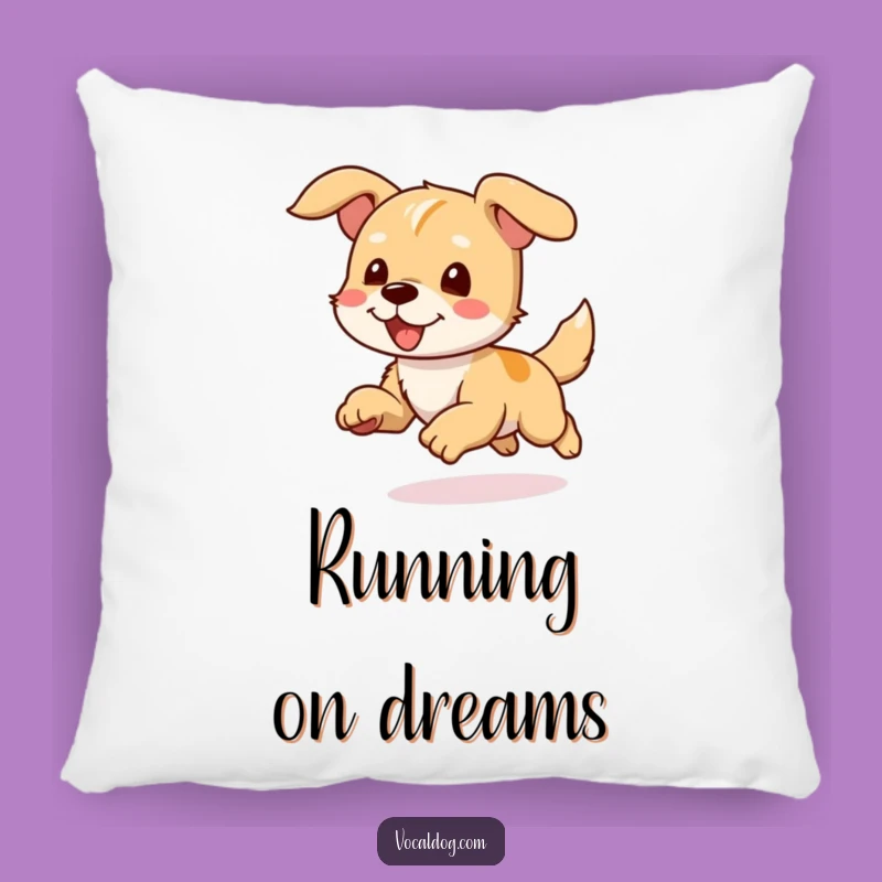 Funny Joyful Dog Running Pillow: Snuggle Up with Adventure!