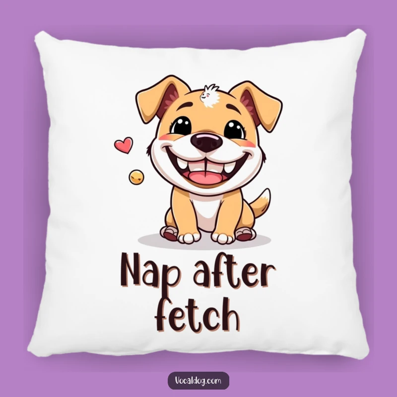 Funny Fetch Dog Pillow: Cozy Comfort, Grin Design, Sweet Humorous Gift
