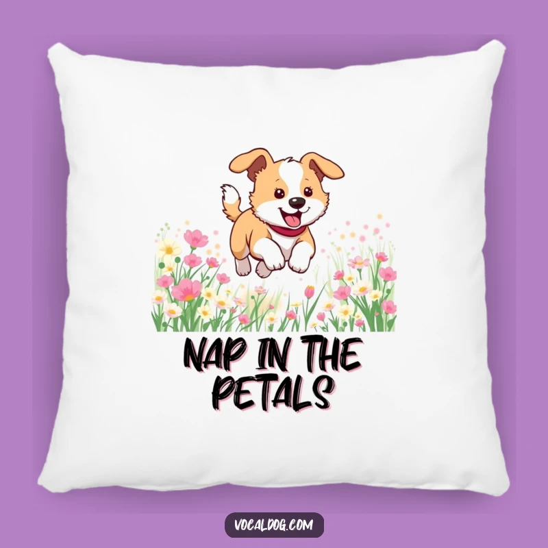 Funny Dog Flowers Pillow: Cozy Comfort with a Floral Touch