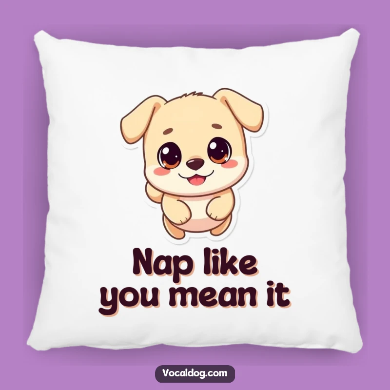 Funny Happy Dog Pillow: Round Character Cozy Cushion, Wonderful Funny Gift