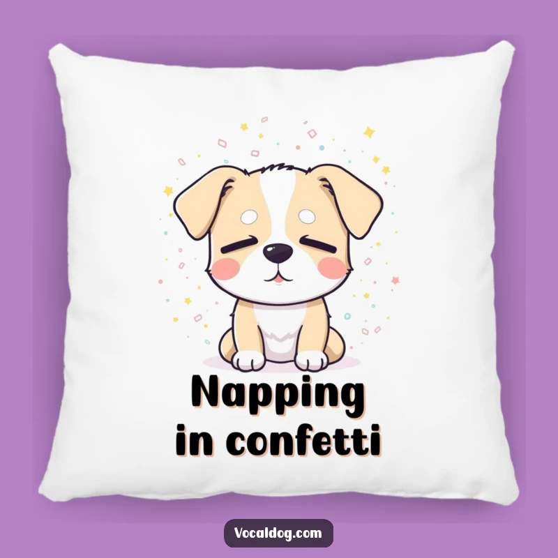 Funny Dog Confetti Pillow - Snuggle Up with Celebration!
