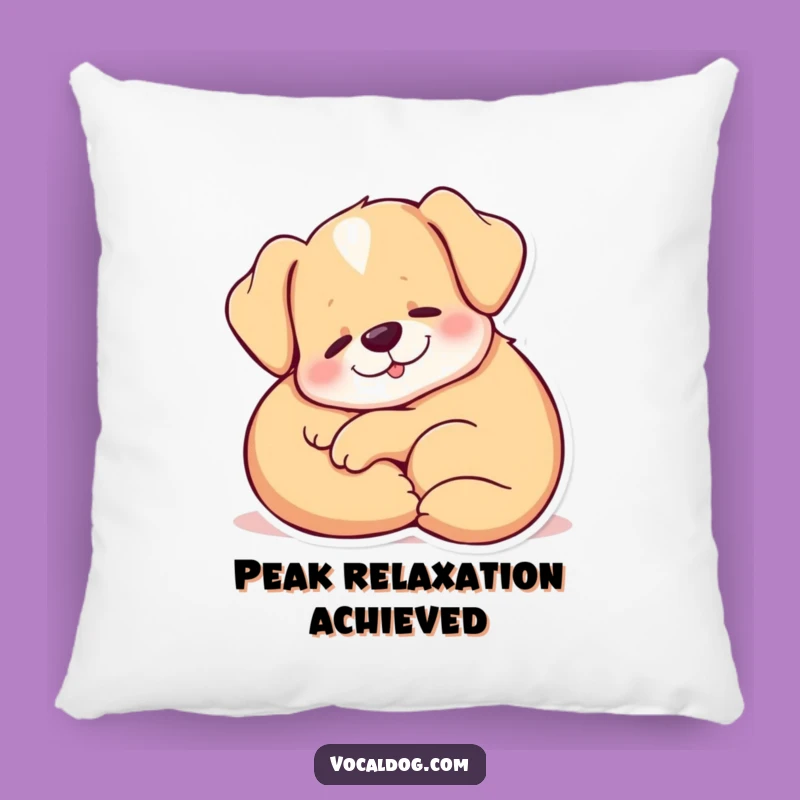 Funny Dog Pillow: Content Sigh Comfort, Cozy Relaxation, Snuggle Gift