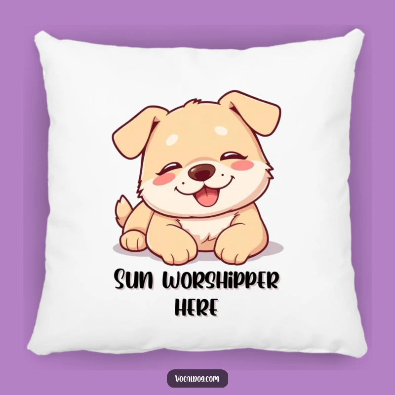 Funny Dog Sunbathing Pillow: Comfy Relaxed Pup for Cozy, Sunny Vibes