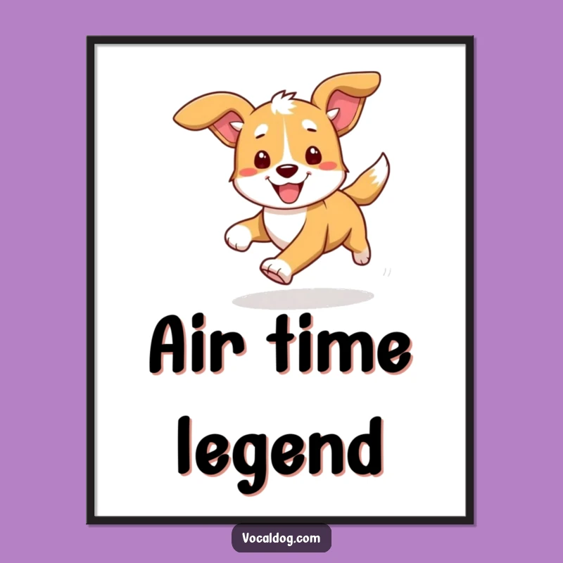 Funny Dog Running Digital Art Print: Instant Energy and Joy for Your Walls