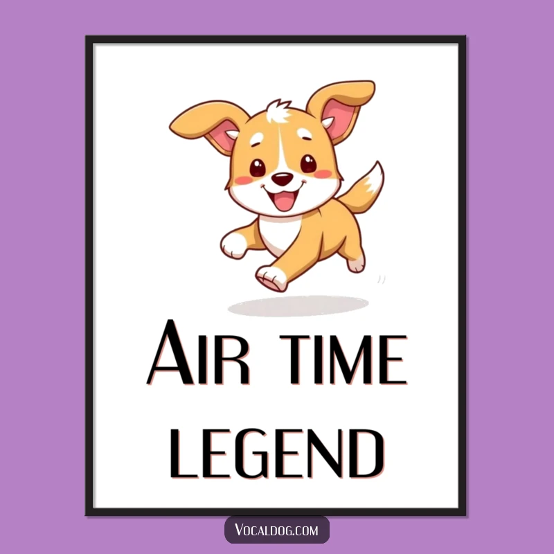 Funny Dog Running Digital Art Print: Instant Energy and Joy for Your Walls