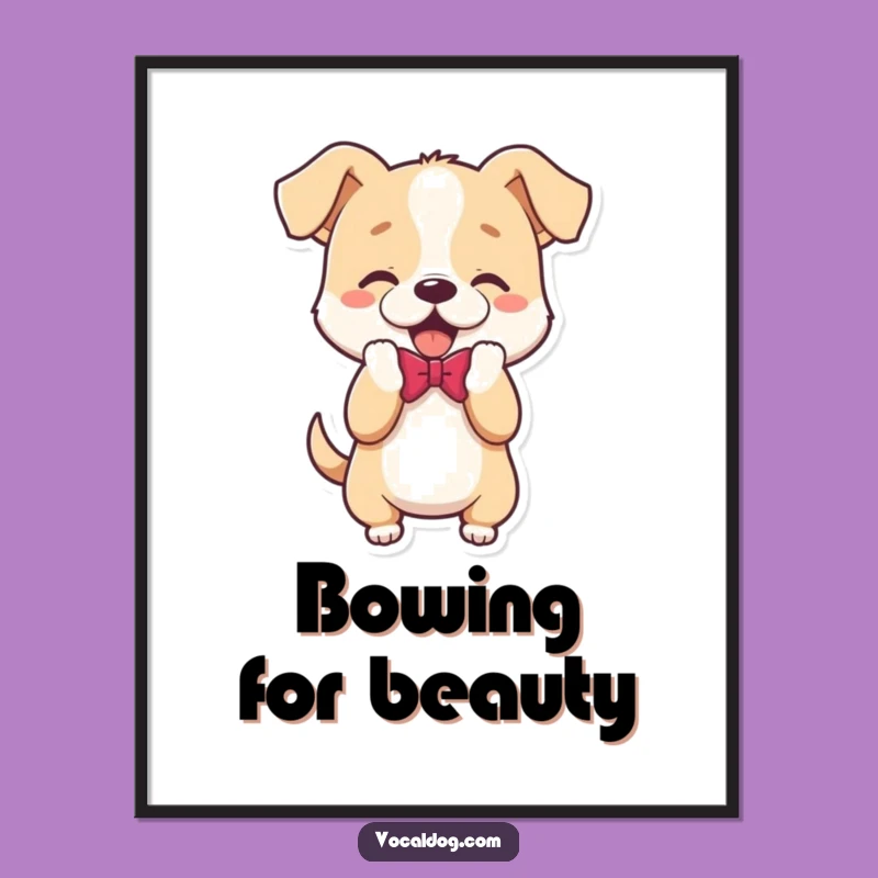 Funny Bowing Dog Digital Art: Decorate with this Charming Canine Masterpiece Gift