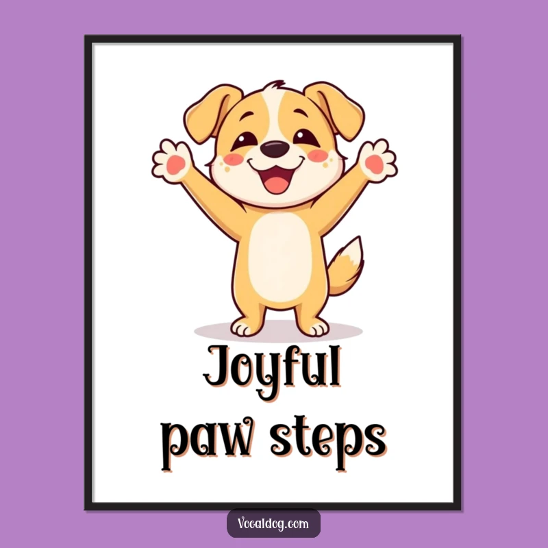 Funny Dancing Dog Digital Art: Instant Joyful Download, Perfect Gift